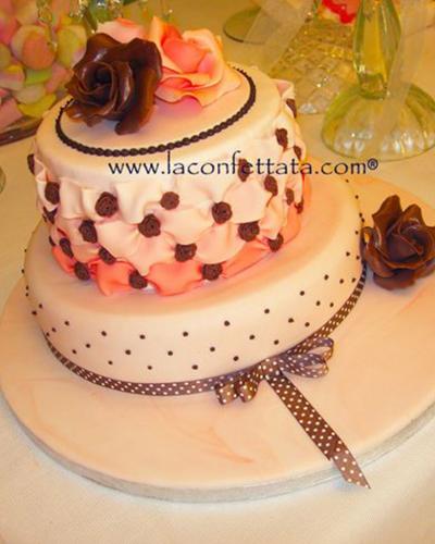 torta-matrimonio-marrone-rosa